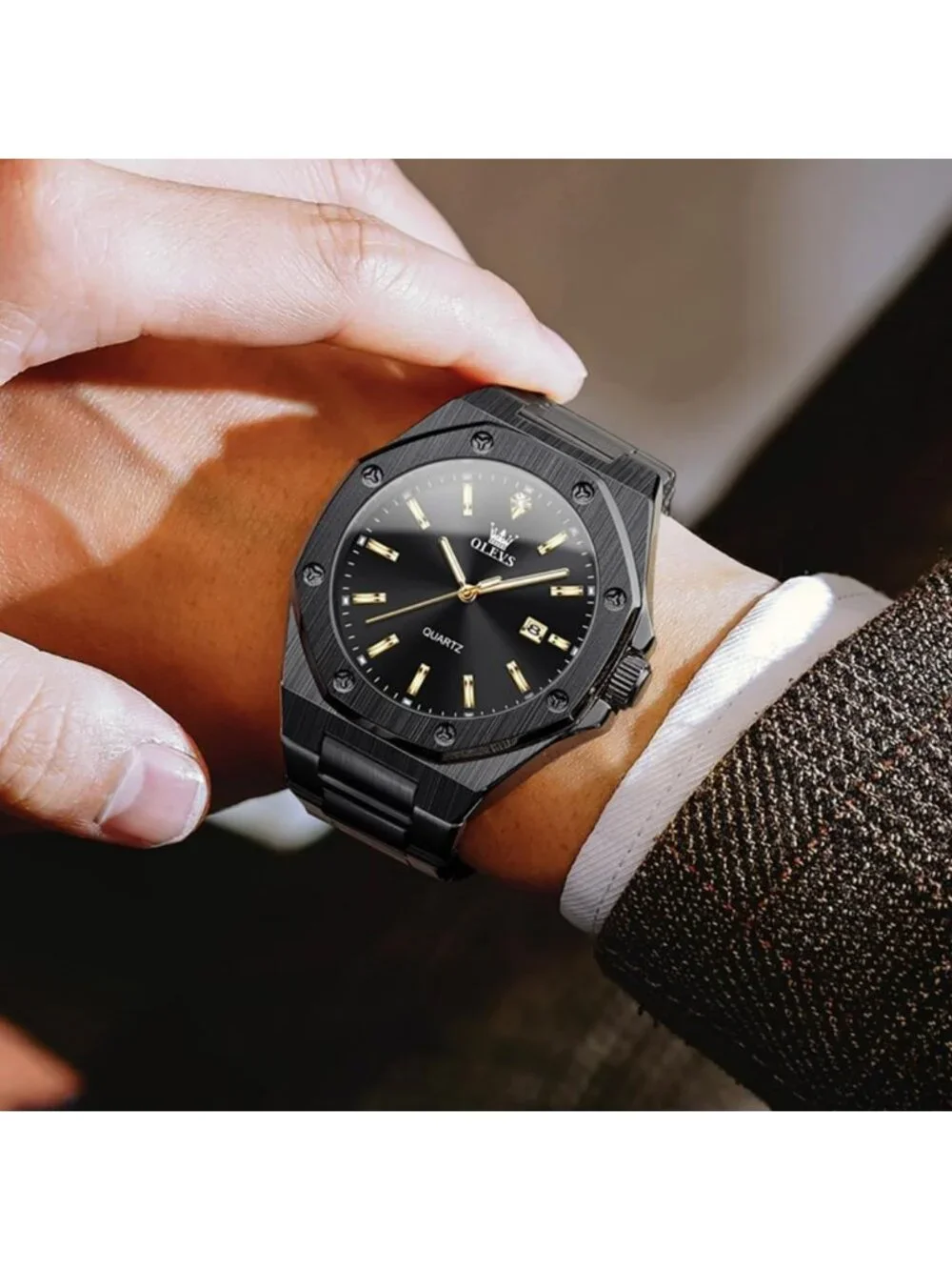 Luxury Men's Dress Watch - Large Dial, Waterproof, Stainless Steel, Elegant